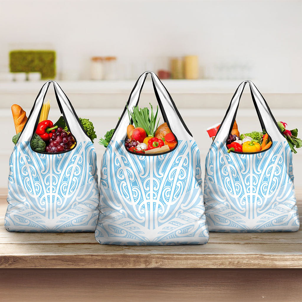 Blue New Zealand Puhoro Maori Tattoo Grocery Bag
