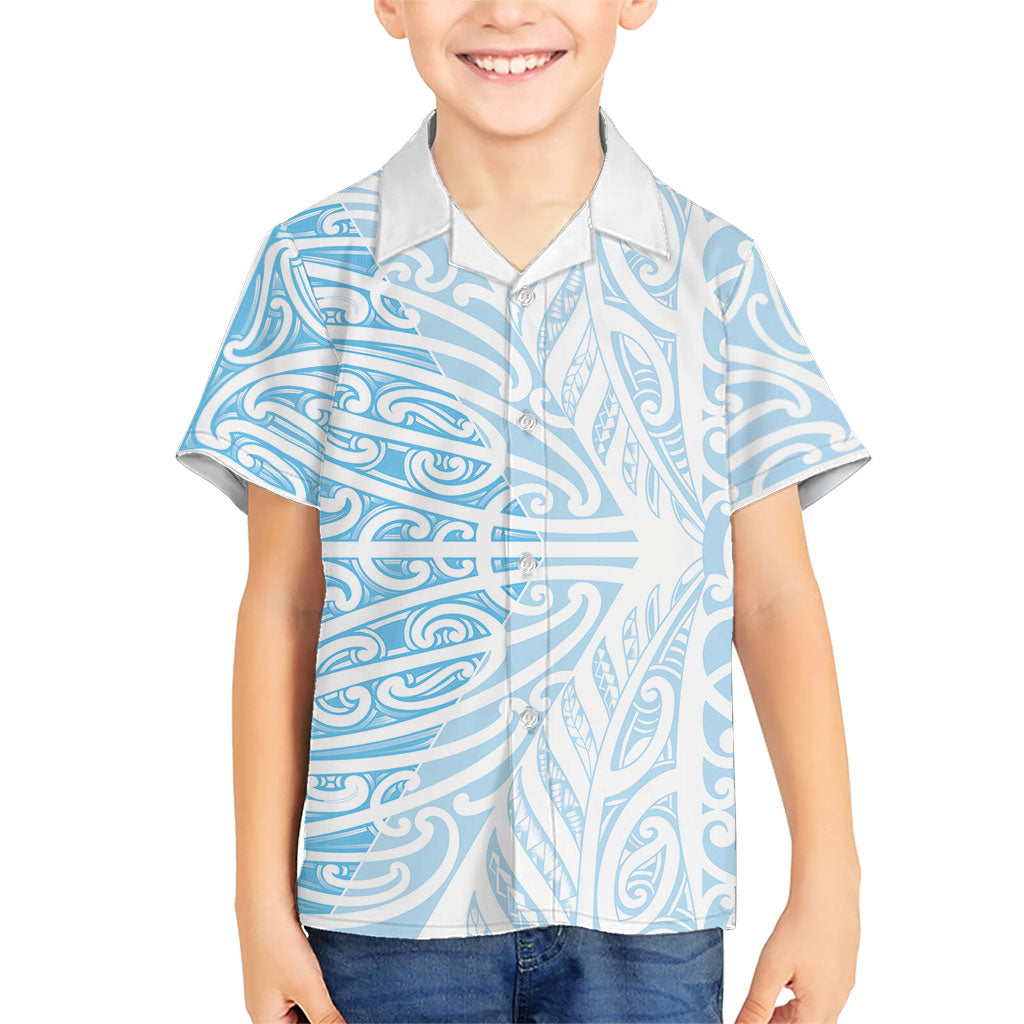 Blue New Zealand Puhoro Maori Tattoo Hawaiian Shirt