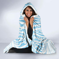 Blue New Zealand Puhoro Maori Tattoo Hooded Blanket