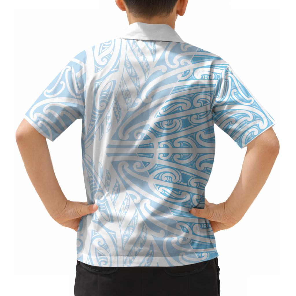 Blue New Zealand Puhoro Maori Tattoo Kid Hawaiian Shirt LT14 - Polynesian Pride