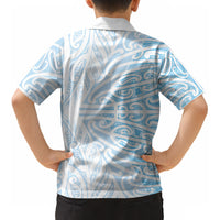Blue New Zealand Puhoro Maori Tattoo Kid Hawaiian Shirt LT14 - Polynesian Pride