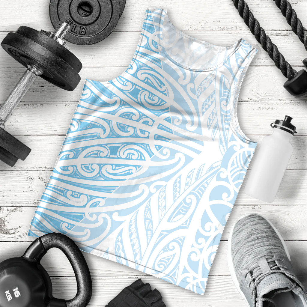 Blue New Zealand Puhoro Maori Tattoo Men Tank Top