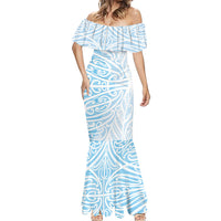 Blue New Zealand Puhoro Maori Tattoo Mermaid Dress