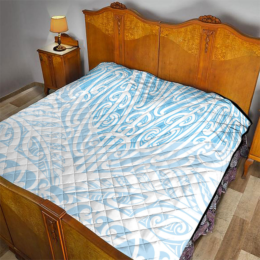 Blue New Zealand Puhoro Maori Tattoo Quilt