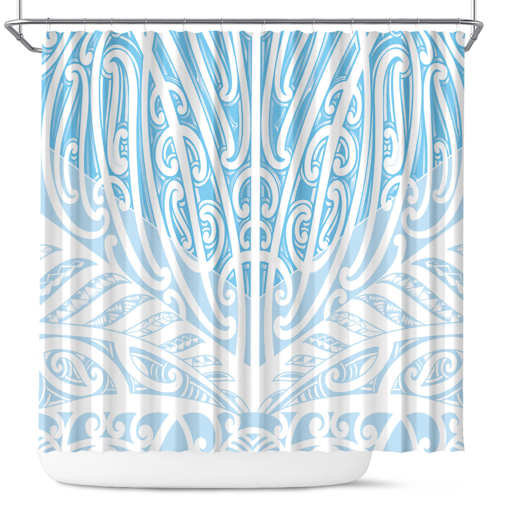 Blue New Zealand Puhoro Maori Tattoo Shower Curtain