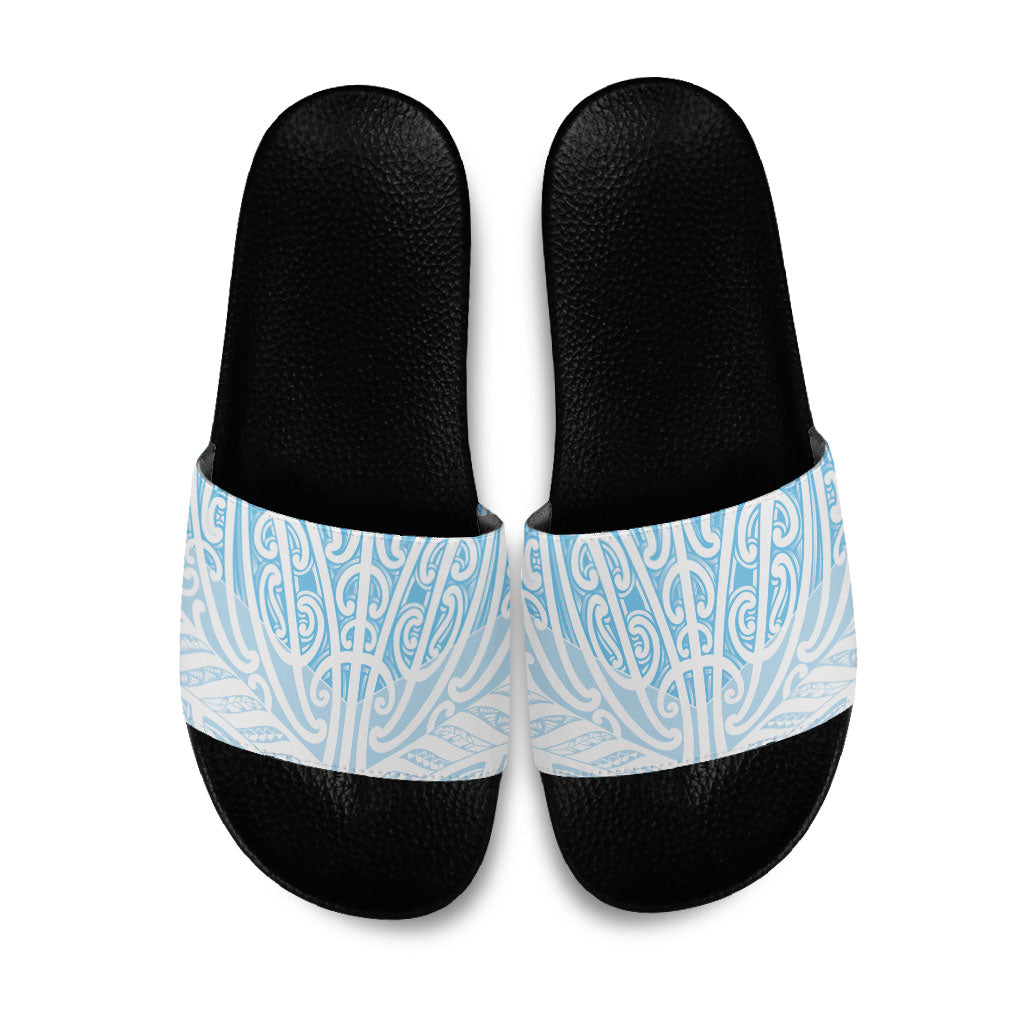 Blue New Zealand Puhoro Maori Tattoo Slide Sandals