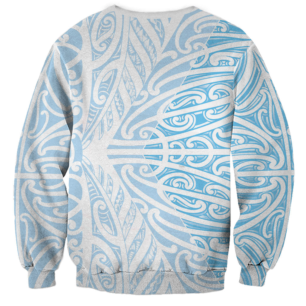 Blue New Zealand Puhoro Maori Tattoo Sweatshirt