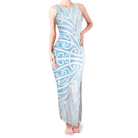 Blue New Zealand Puhoro Maori Tattoo Tank Maxi Dress