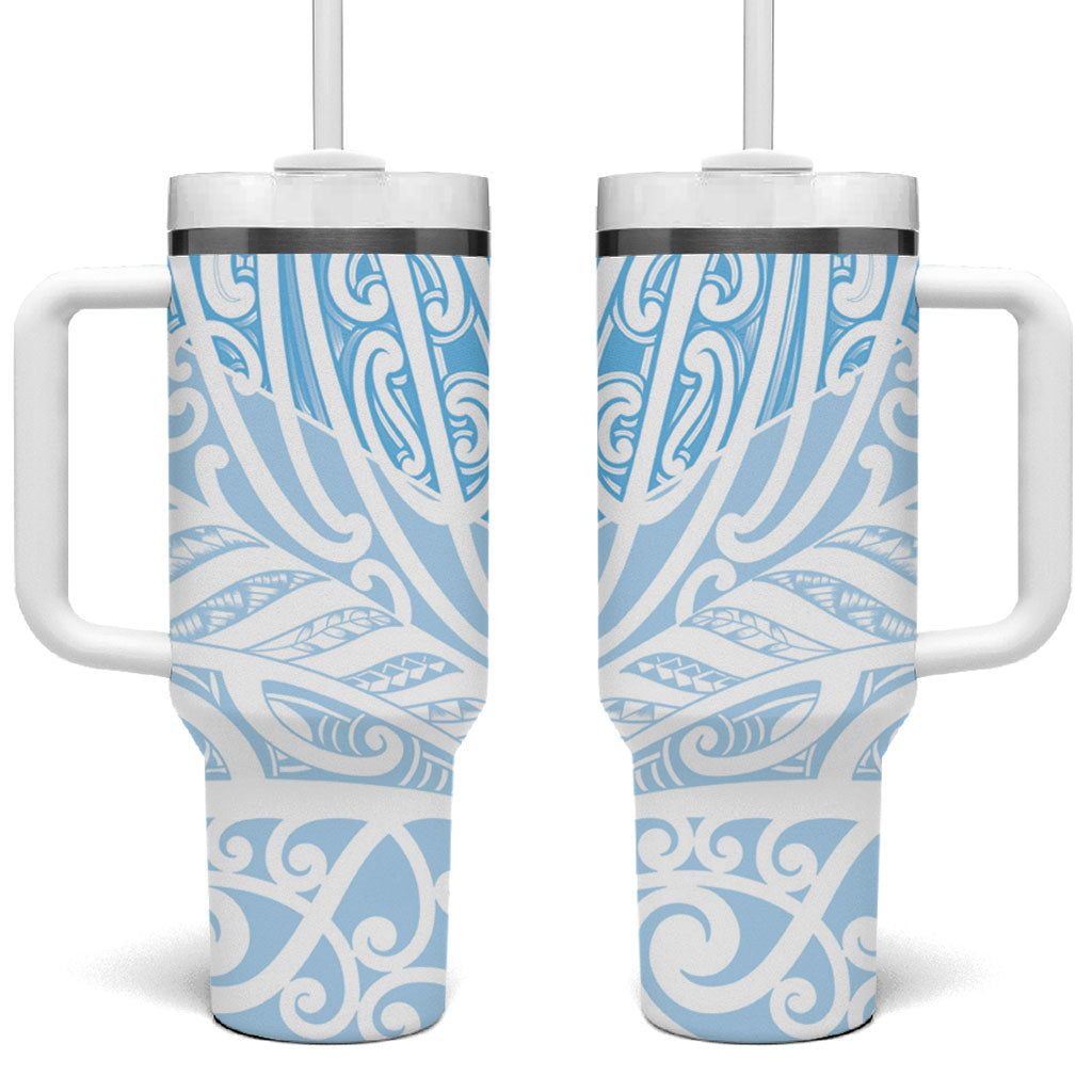 Blue New Zealand Puhoro Maori Tattoo Tumbler With Handle