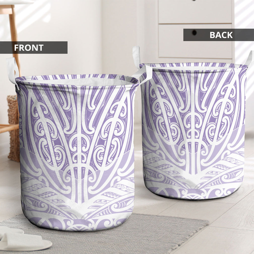 Purple New Zealand Puhoro Maori Tattoo Laundry Basket