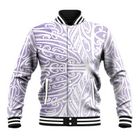 Purple New Zealand Puhoro Maori Tattoo Baseball Jacket