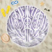 Purple New Zealand Puhoro Maori Tattoo Beach Blanket