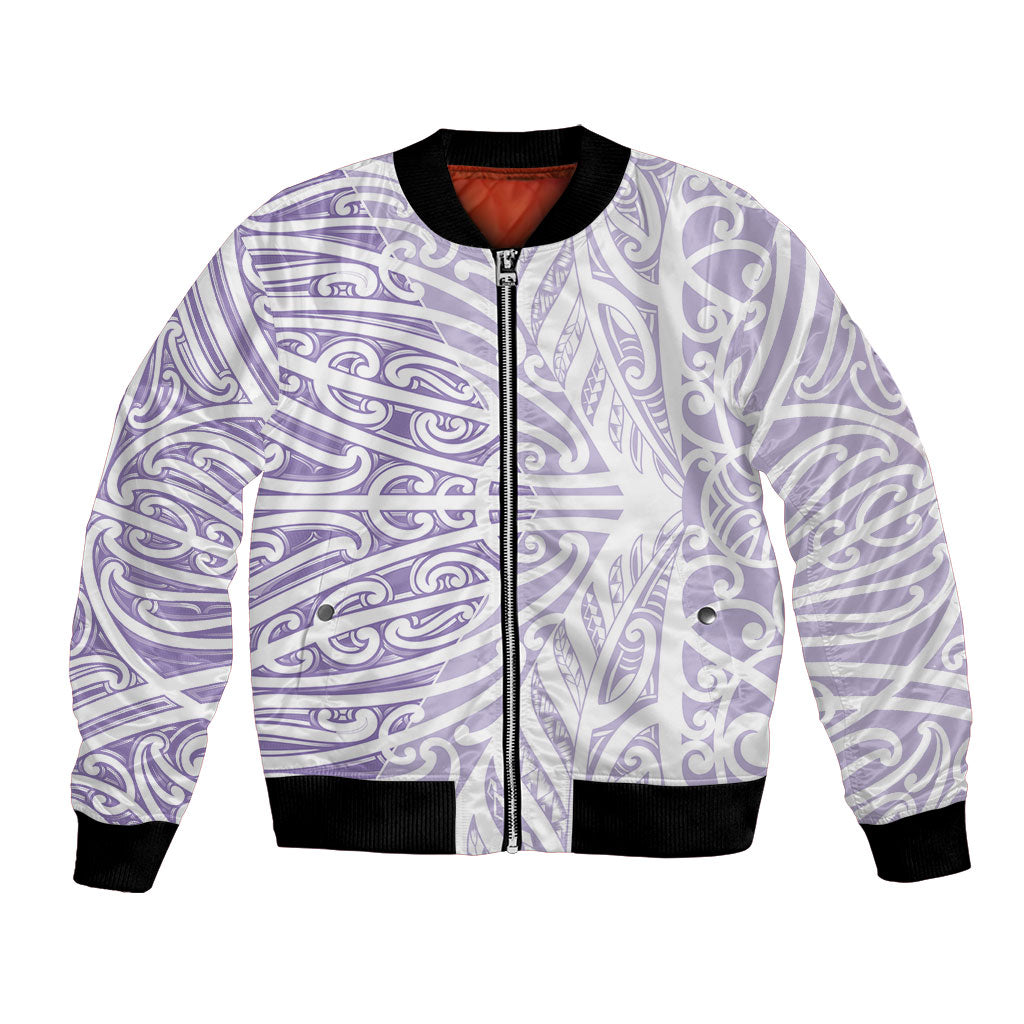 Purple New Zealand Puhoro Maori Tattoo Bomber Jacket LT14 Unisex Purple - Polynesian Pride