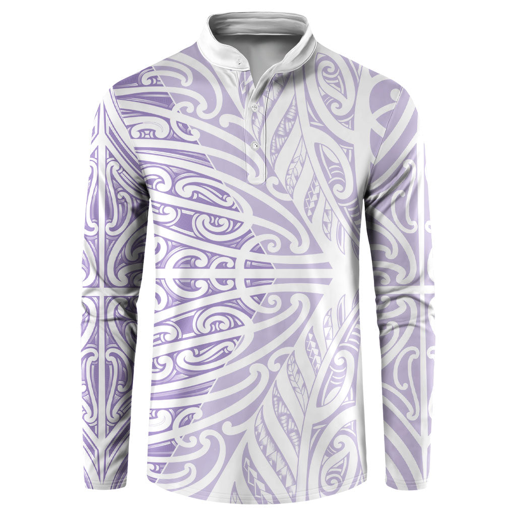 Purple New Zealand Puhoro Maori Tattoo Button Sweatshirt LT14 Purple - Polynesian Pride