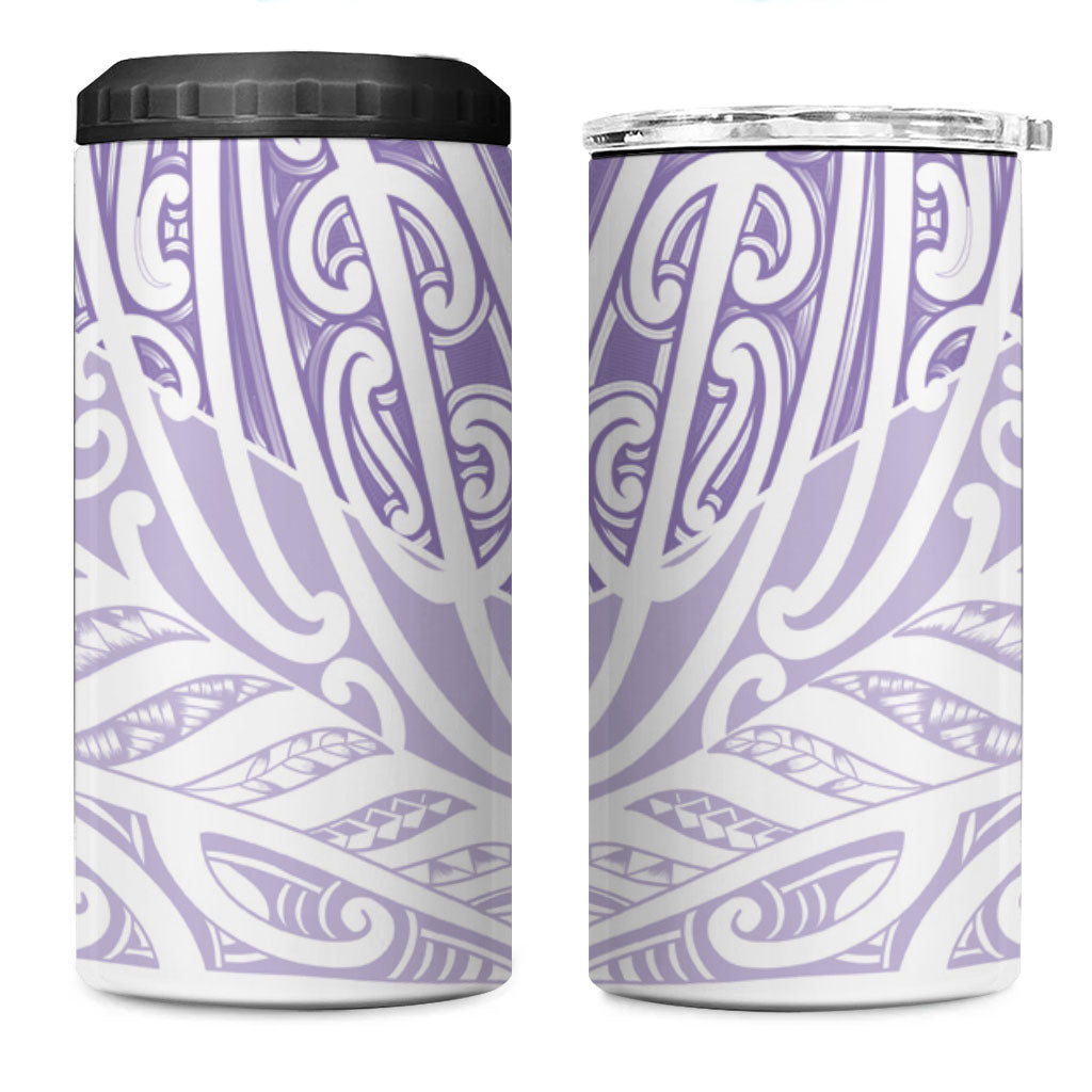 Purple New Zealand Puhoro Maori Tattoo 4 in 1 Can Cooler Tumbler