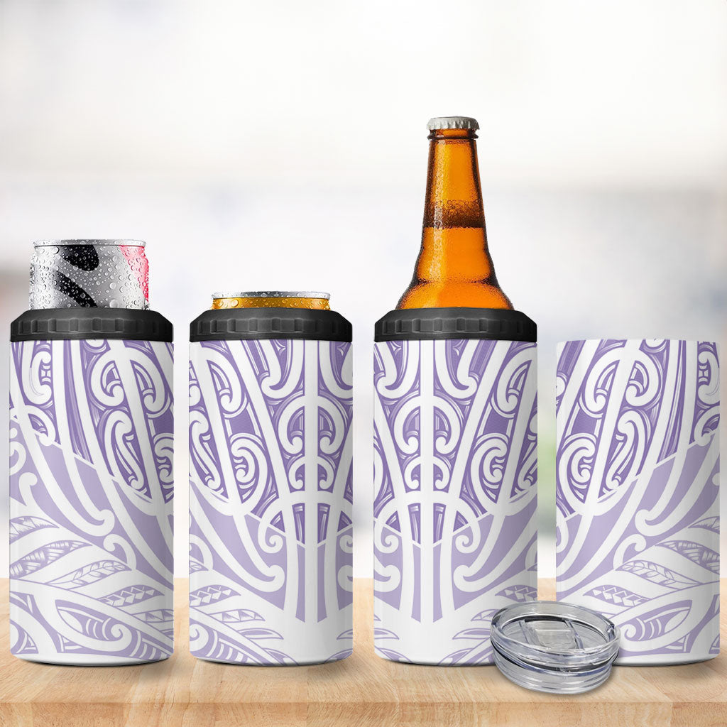 Purple New Zealand Puhoro Maori Tattoo 4 in 1 Can Cooler Tumbler