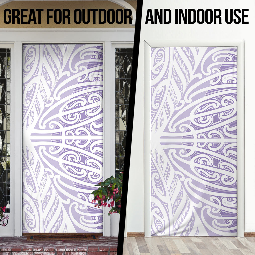 Purple New Zealand Puhoro Maori Tattoo Door Cover