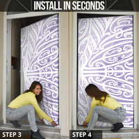 Purple New Zealand Puhoro Maori Tattoo Door Cover