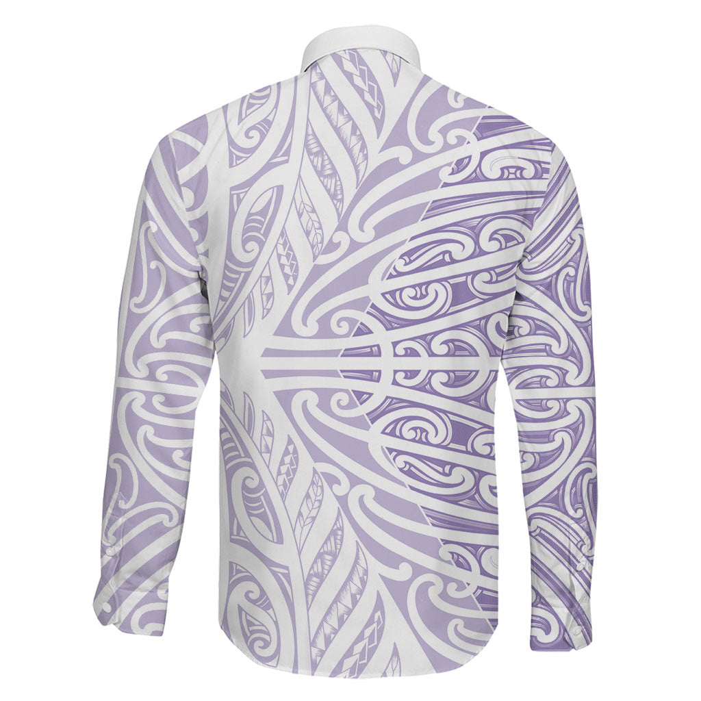 Purple New Zealand Puhoro Maori Tattoo Family Matching Mermaid Dress and Hawaiian Shirt