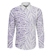 Purple New Zealand Puhoro Maori Tattoo Family Matching Off Shoulder Short Dress and Hawaiian Shirt