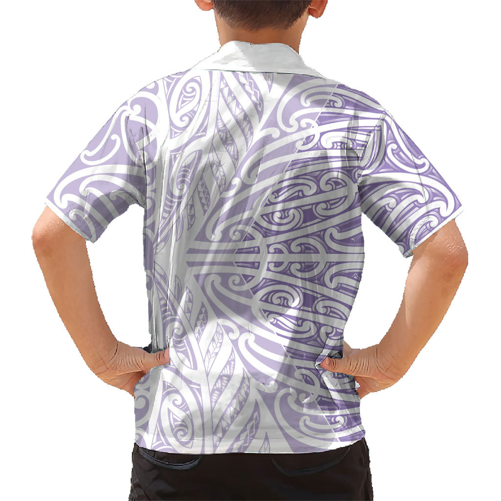 Purple New Zealand Puhoro Maori Tattoo Family Matching Puletasi and Hawaiian Shirt