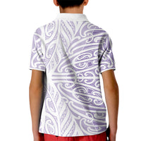 Purple New Zealand Puhoro Maori Tattoo Kid Polo Shirt