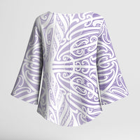 Purple New Zealand Puhoro Maori Tattoo Kimono Sleeve Blouse