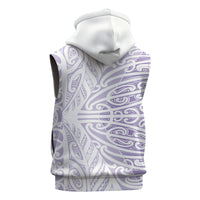 Purple New Zealand Puhoro Maori Tattoo Sleeveless Hoodie