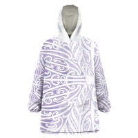 Purple New Zealand Puhoro Maori Tattoo Wearable Blanket Hoodie