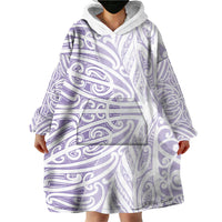 Purple New Zealand Puhoro Maori Tattoo Wearable Blanket Hoodie
