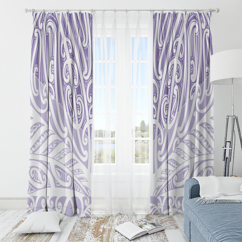 Purple New Zealand Puhoro Maori Tattoo Window Curtain