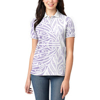 Purple New Zealand Puhoro Maori Tattoo Women Polo Shirt