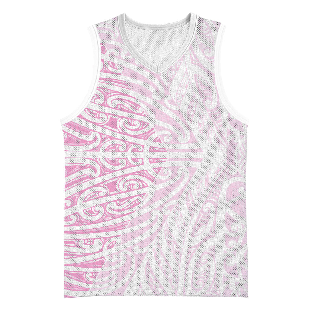 Pink New Zealand Puhoro Maori Tattoo Basketball Jersey