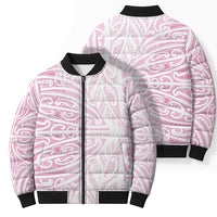 Pink New Zealand Puhoro Maori Tattoo Bomber Puffer Jacket