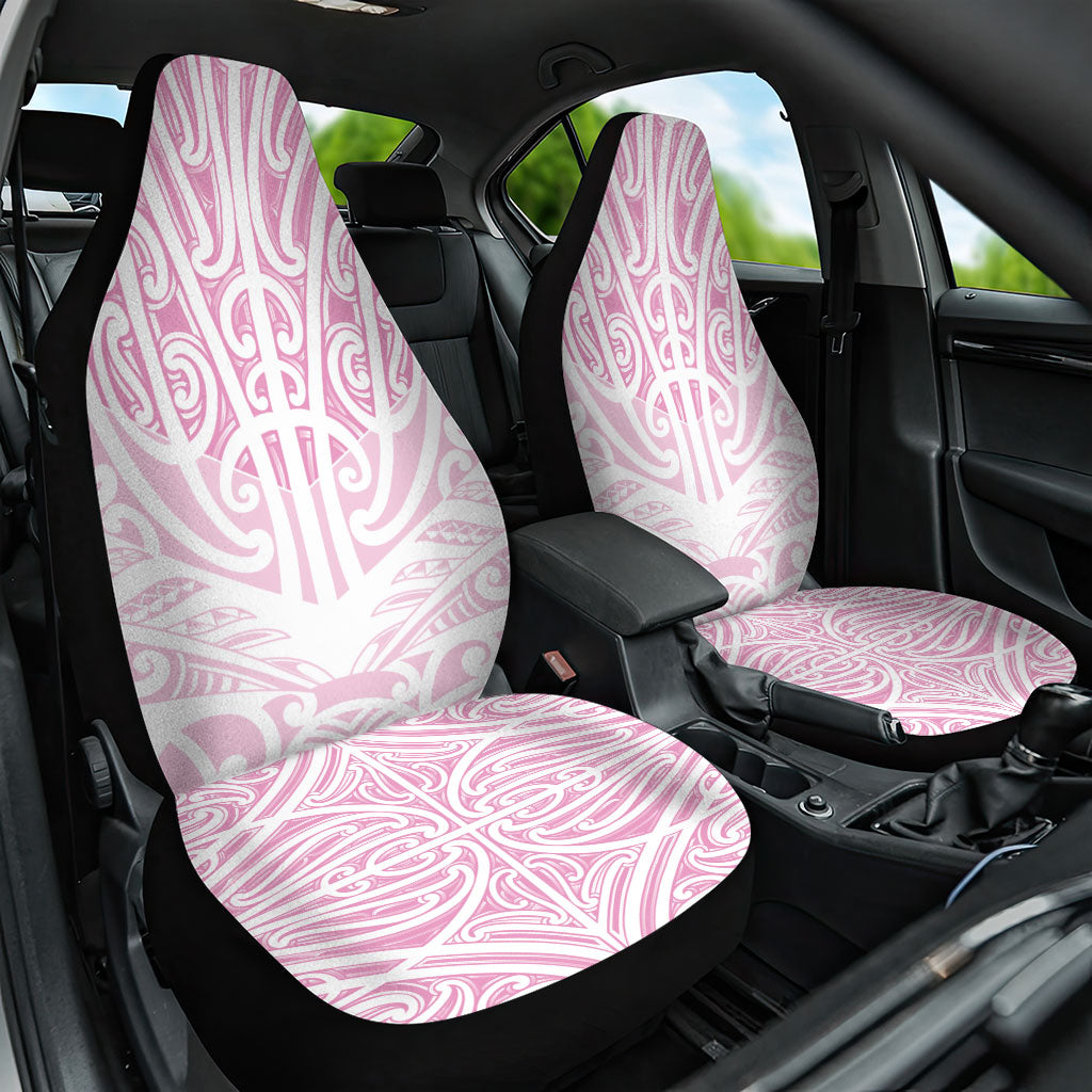 Pink New Zealand Puhoro Maori Tattoo Car Seat Cover