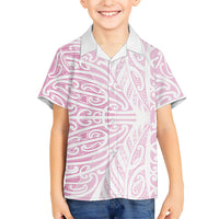 Pink New Zealand Puhoro Maori Tattoo Kid Hawaiian Shirt