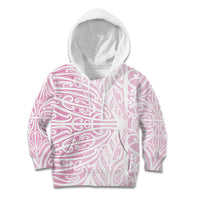 Pink New Zealand Puhoro Maori Tattoo Kid Hoodie