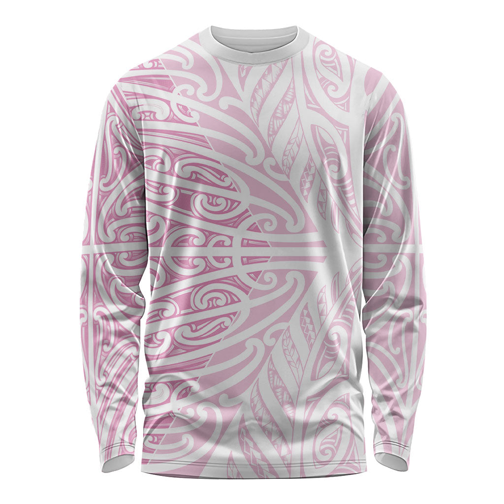 Pink New Zealand Puhoro Maori Tattoo Long Sleeve Shirt