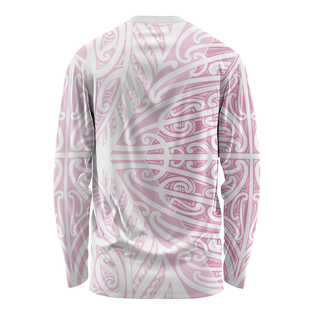 Pink New Zealand Puhoro Maori Tattoo Long Sleeve Shirt