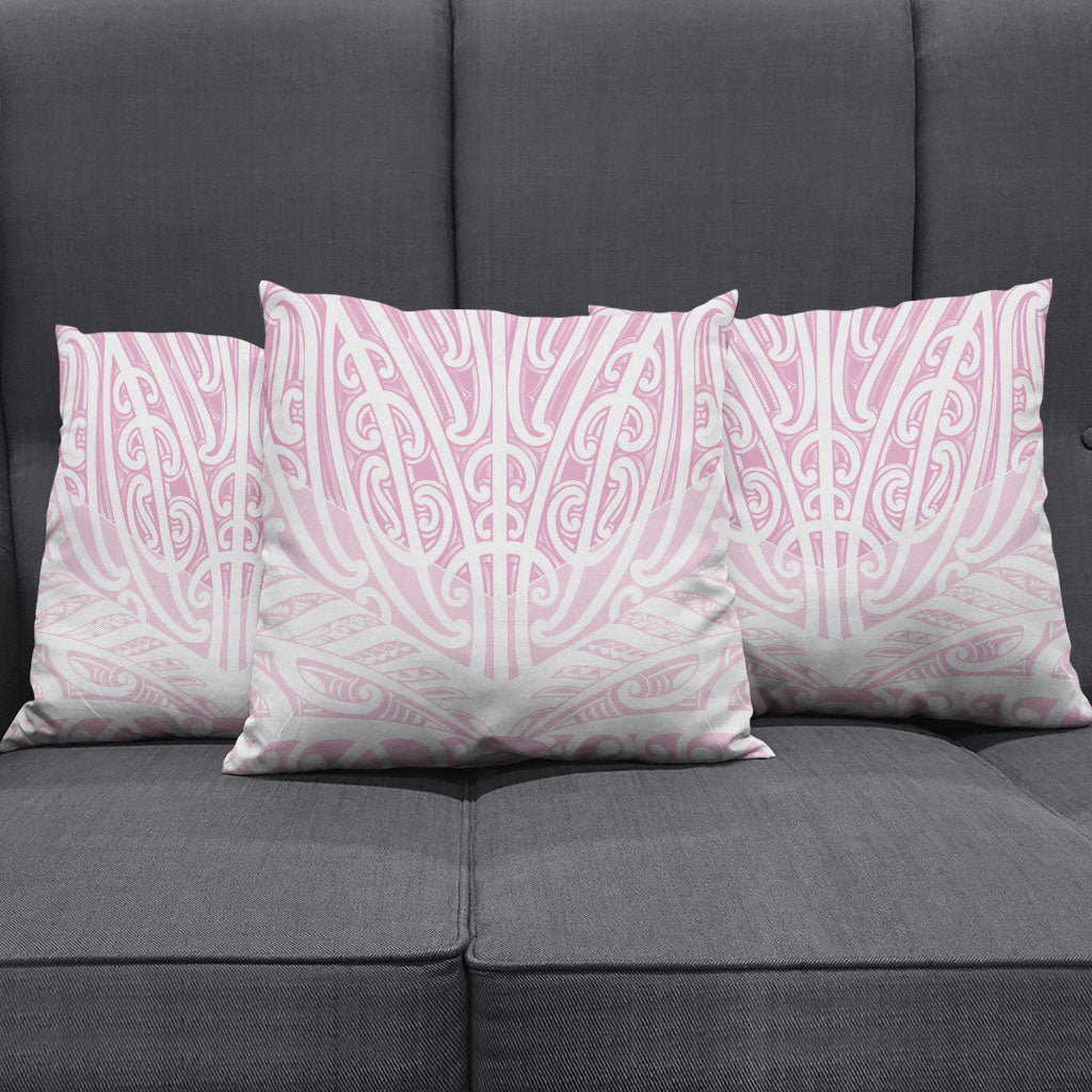 Pink New Zealand Puhoro Maori Tattoo Pillow Cover