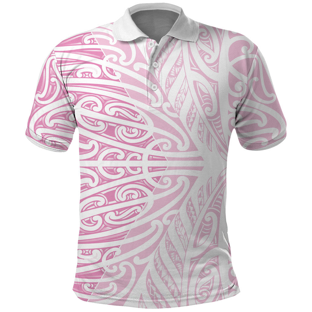 Pink New Zealand Puhoro Maori Tattoo Polo Shirt