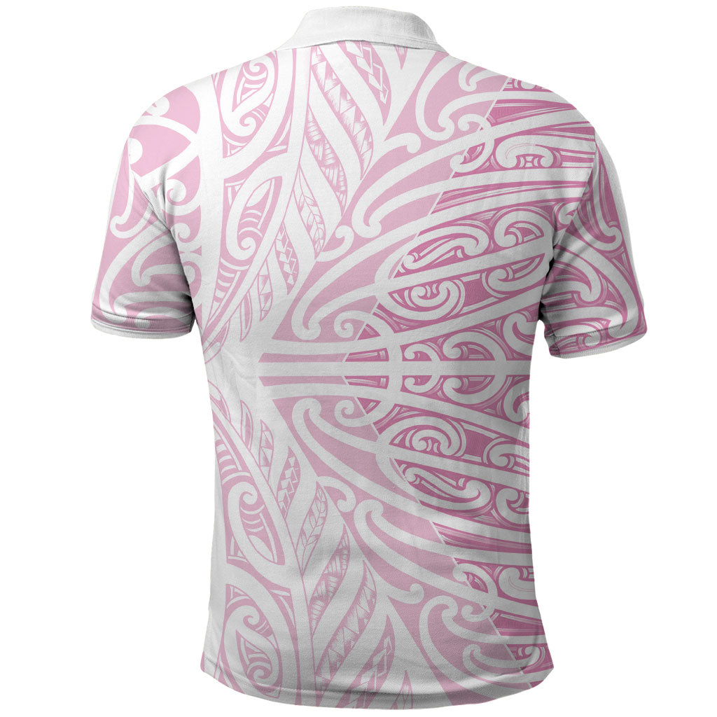 Pink New Zealand Puhoro Maori Tattoo Polo Shirt