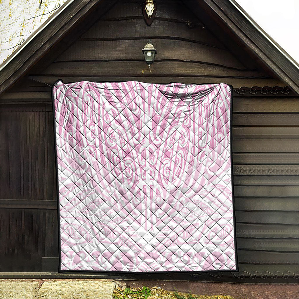 Pink New Zealand Puhoro Maori Tattoo Quilt