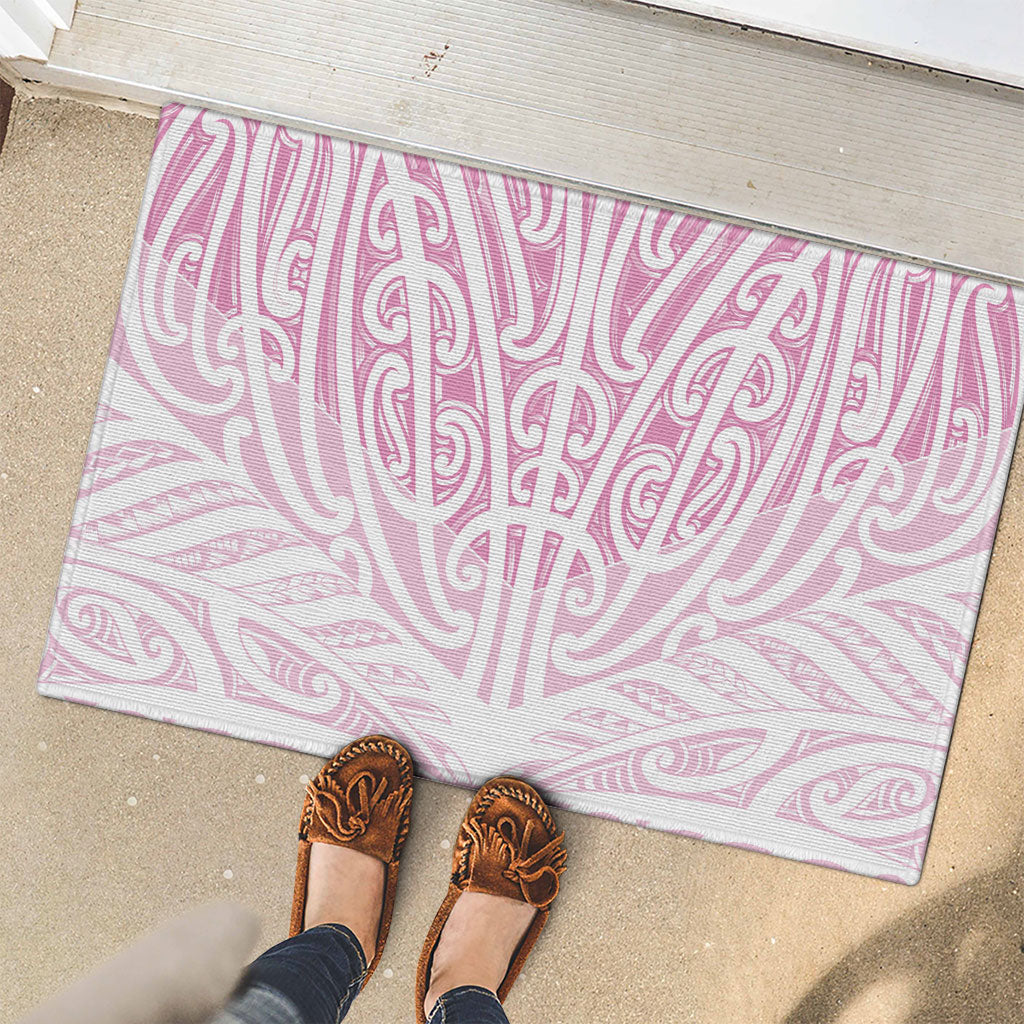 Pink New Zealand Puhoro Maori Tattoo Rubber Doormat