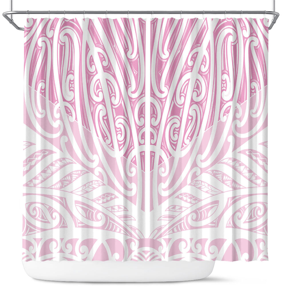 Pink New Zealand Puhoro Maori Tattoo Shower Curtain