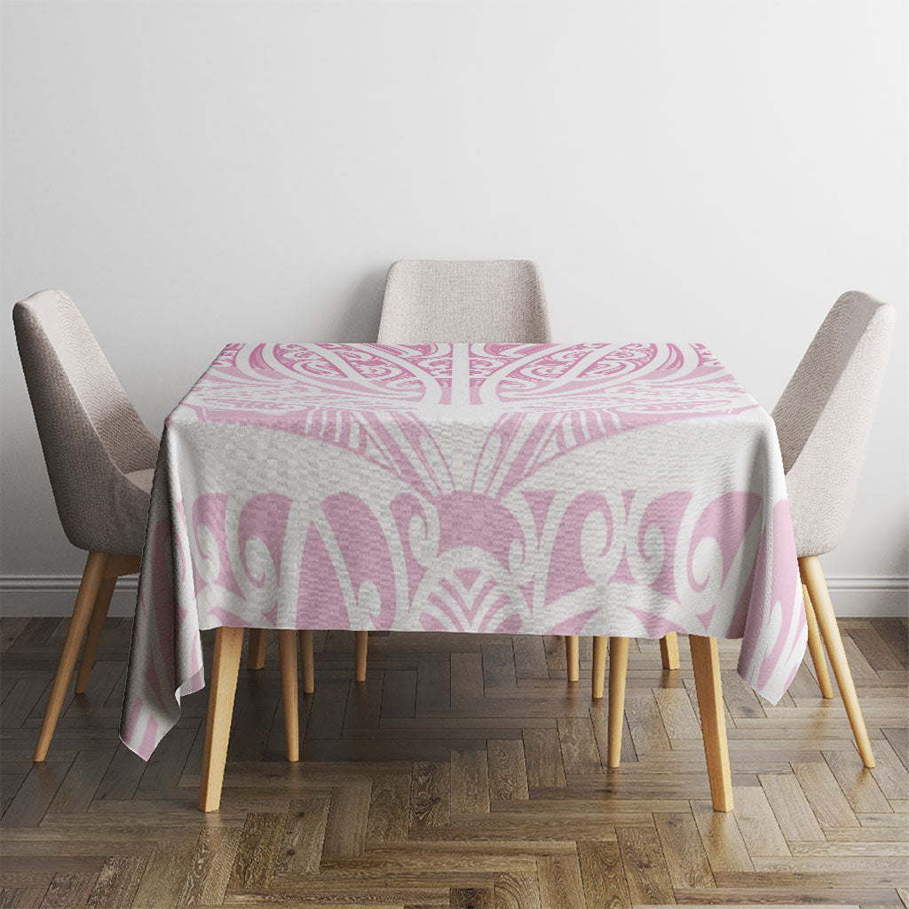 Pink New Zealand Puhoro Maori Tattoo Tablecloth