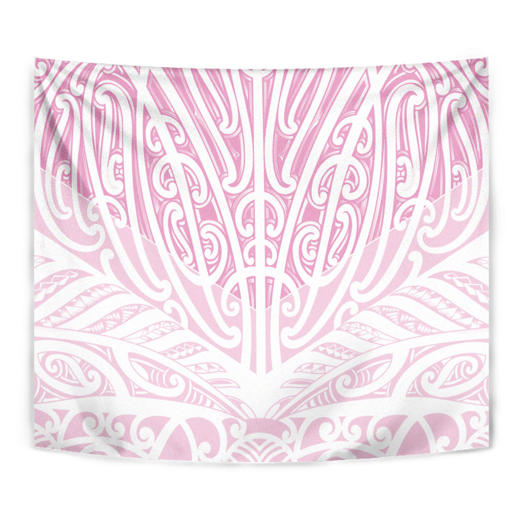 Pink New Zealand Puhoro Maori Tattoo Tapestry