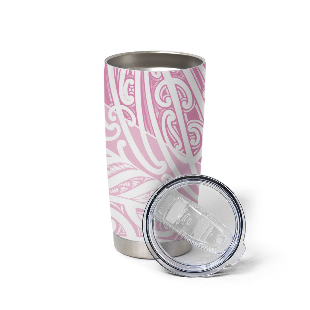 Pink New Zealand Puhoro Maori Tattoo Tumbler Cup