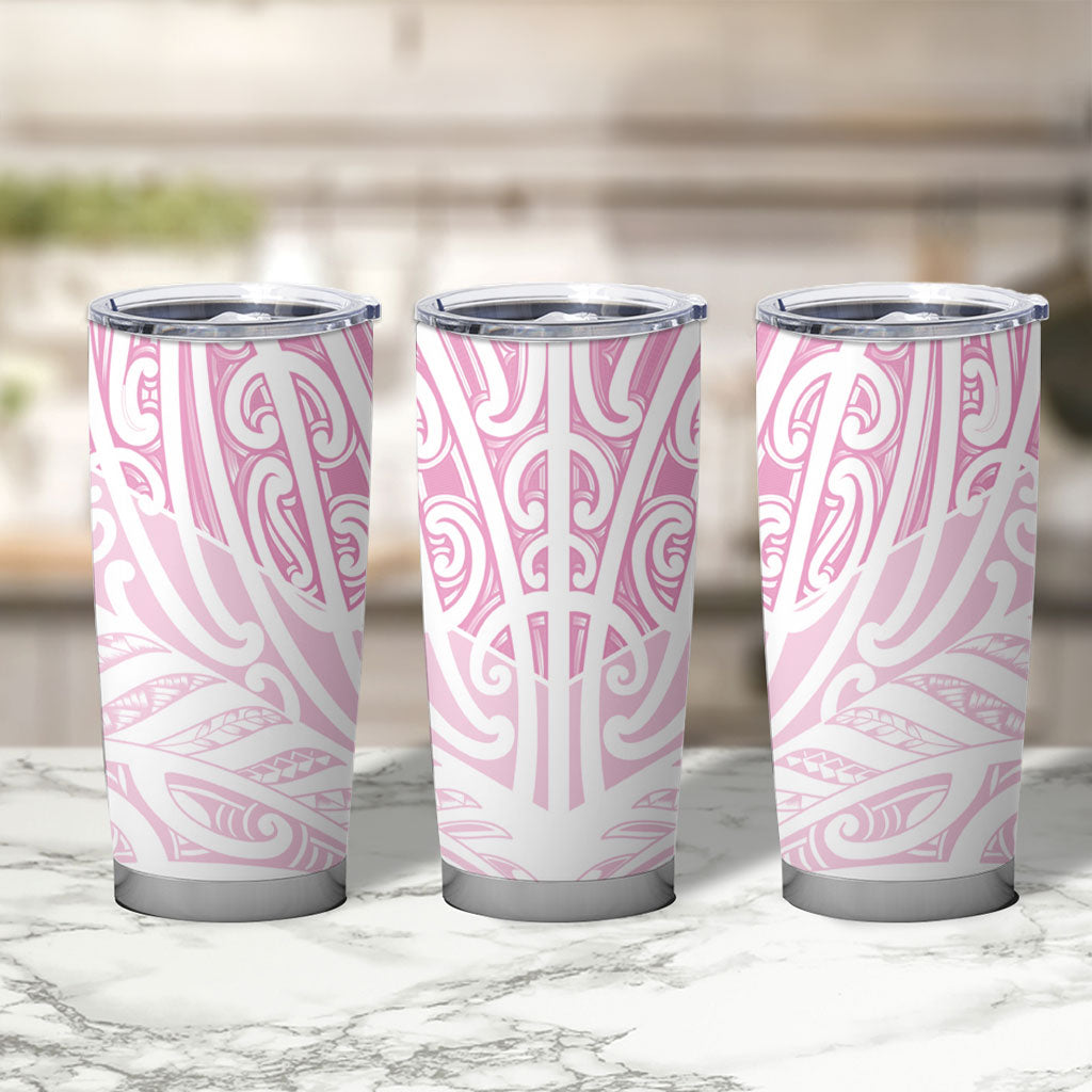 Pink New Zealand Puhoro Maori Tattoo Tumbler Cup