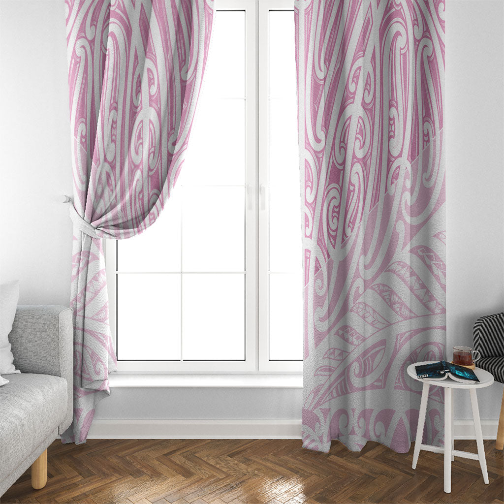 Pink New Zealand Puhoro Maori Tattoo Window Curtain